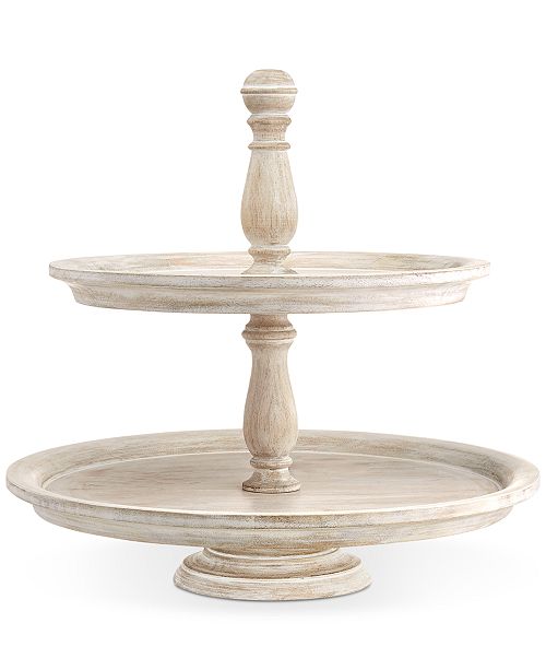Martha Stewart Collection Garden Party Whitewashed Wood 2 Tier