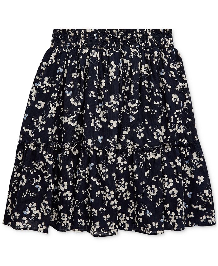 Polo Ralph Lauren Big Girls Floral Tiered Cotton Skirt - Macy's