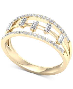 image of Diamond Baguette Openwork Statement Ring (1/2 ct. t.w.) in 14k Gold