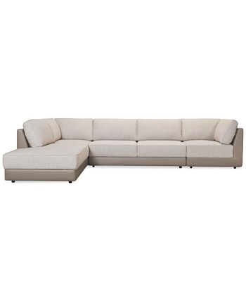 Furniture - Mattley 4-Pc. Fabric Modular Sectional Sofa with Bumper