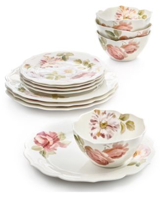Hotel Collection - Classic Wild Rose 12-Pc. Dinnerware Set, Service for 4, Created For Macy's