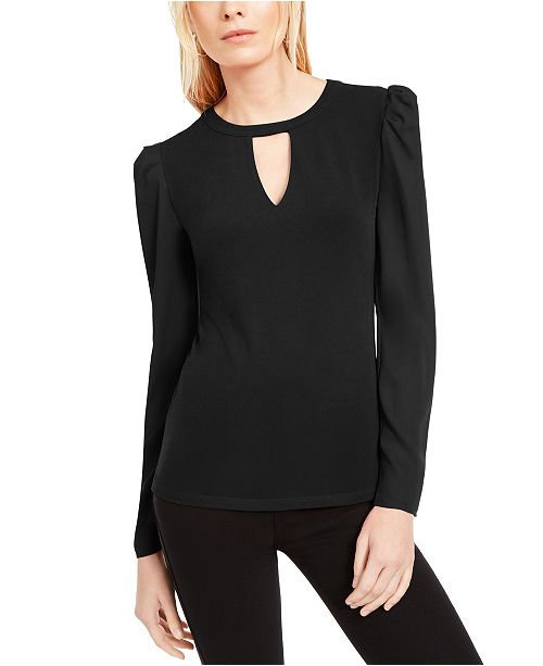 Inc Keyhole Puff Sleeve Blouse Created For Macy S