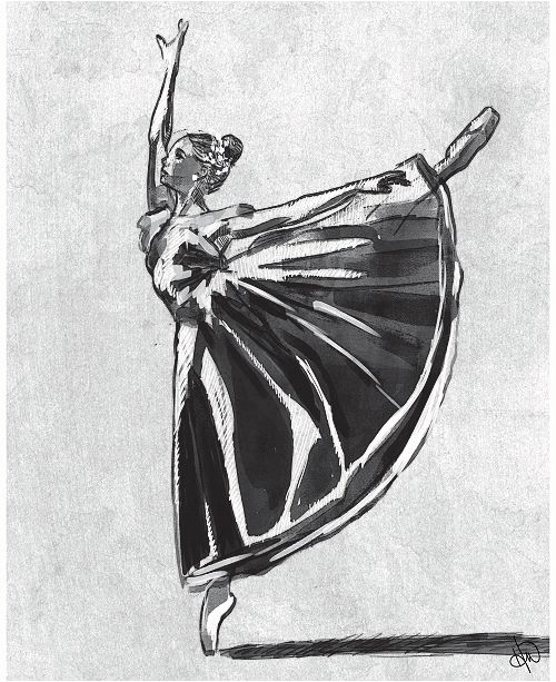 Creative Gallery Ballet Balance In Black White 20 X 16 Canvas