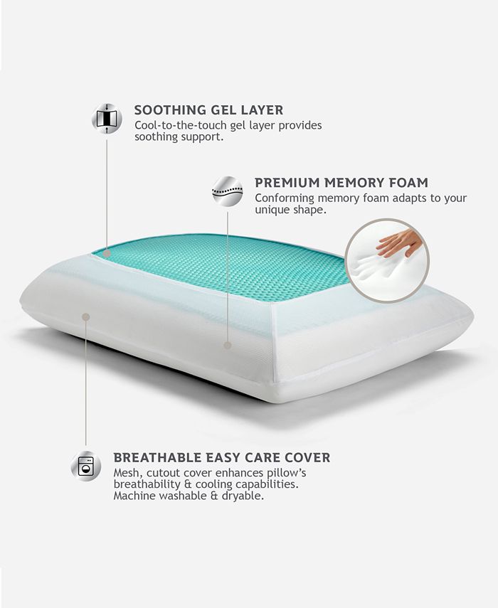Sealy Memory Foam Gel Pillow & Reviews Pillows Bed & Bath Macy's