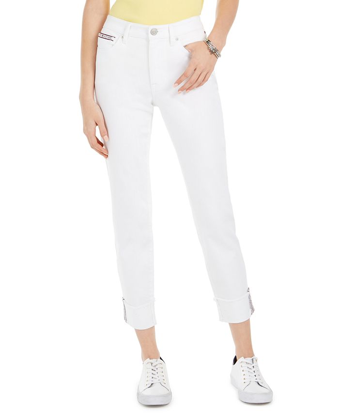 Tommy Hilfiger Striped-Cuff Cropped Jeans & Reviews - Jeans - Women ...