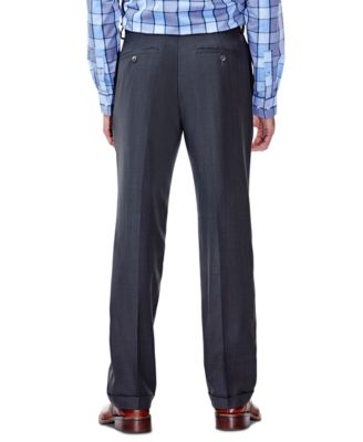 Men's ECLO Stria Classic Fit Pleated Hidden Expandable Waistband Dress Pants