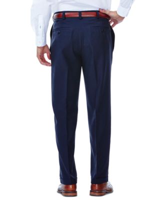 Men's ECLO Stria Classic Fit Pleated Hidden Expandable Waistband Dress Pants