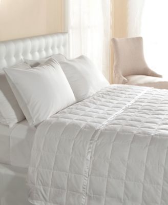 DOWNLITE Lightweight 230TC Luxury Satin Trim White Queen Down Blanket &  Reviews - Blankets & Throws - Bed & Bath - Macy's