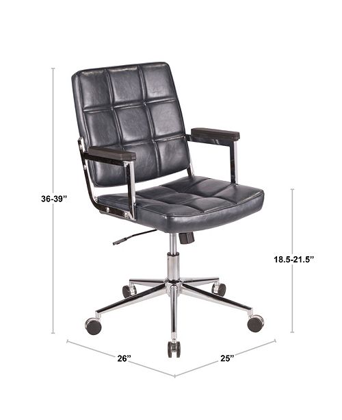 Lumisource Bureau Office Chair With Metal And Faux Leather