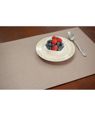 Dainty Home Faux Leather Pebble Slip Resistant Suede Backing Embossed 3D Surface Luxury 12" x 18" Place Mats - Set of 4