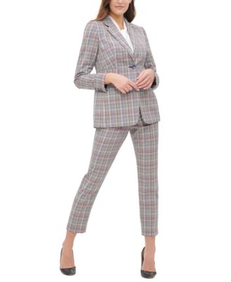 Tommy Hilfiger Plaid One-Button Elbow-Patch Blazer