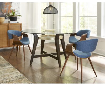 Furniture Elston 54" Glass Top Round Dining Table