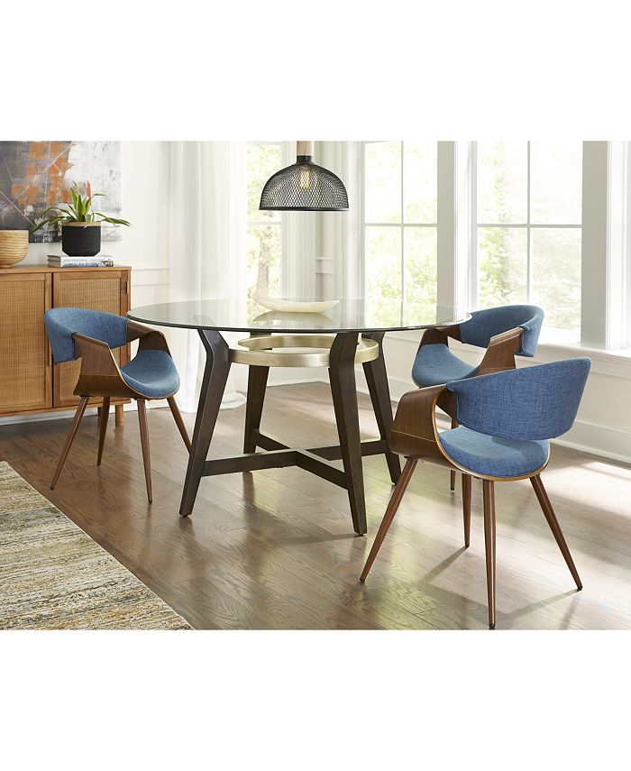 Furniture Elston 54" Glass Top Round Dining Table Macy's