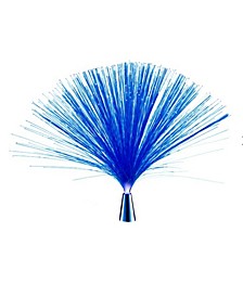 Battery-Operated Blue LED Fiber Lamp with Chrome Base