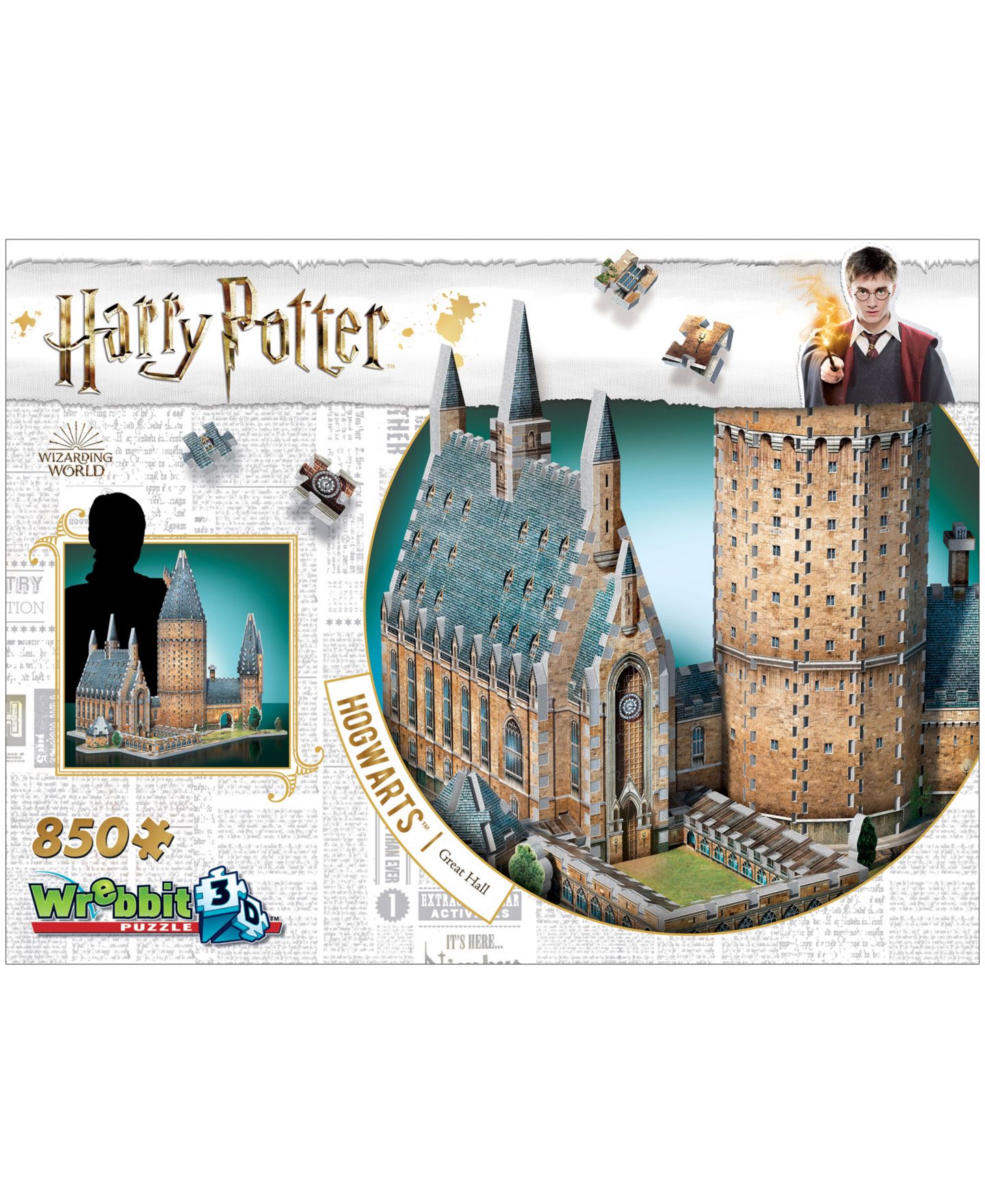 Детский пазл Wrebbit Harry Potter Great Hall 850-Piece 3D Puzzle, Ages 14+ — фото 10