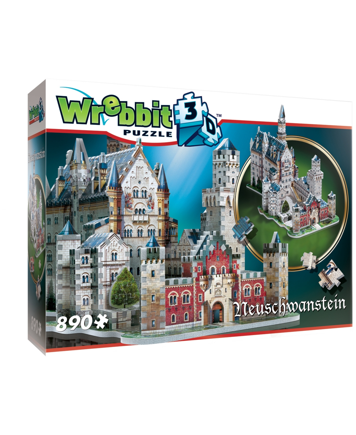 Wrebbit Neuschwanstein Castle 3d Puzzle- 890 Pieces In White