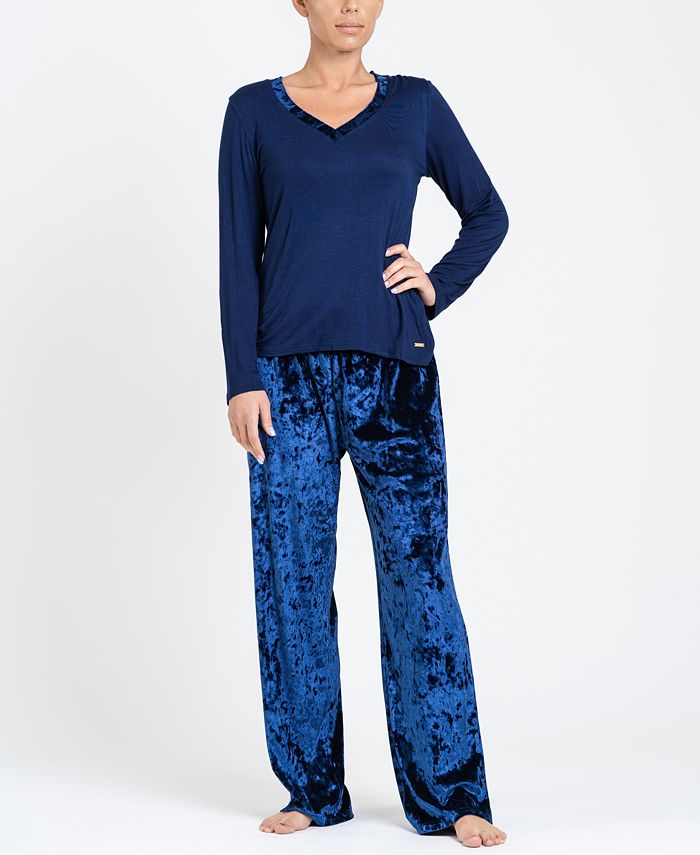 Tahari Mix Velvet Pajama Set Online Only Macy s