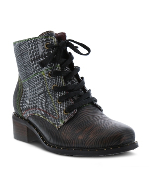 image of L-Artiste Women-s Mazoya Unique Tooled Metallic Booties Women-s Shoes