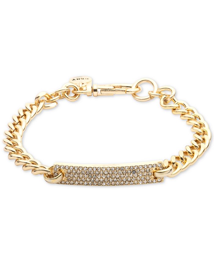 DKNY Gold-Tone Pavé ID Flex Bracelet, Created for Macy's & Reviews ...
