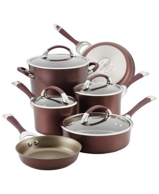 Circulon - Symmetry 10-Pc. Merlot Hard-Anodized Non-Stick Cookware Set