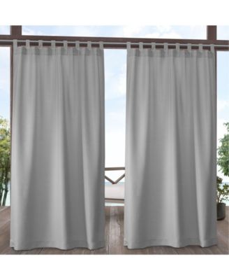 Indoor Outdoor Solid Cabana Tab Top Curtain Panel Pair