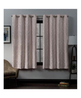 Belmont Embroidered Woven Blackout Grommet Top Curtain Panel Pair