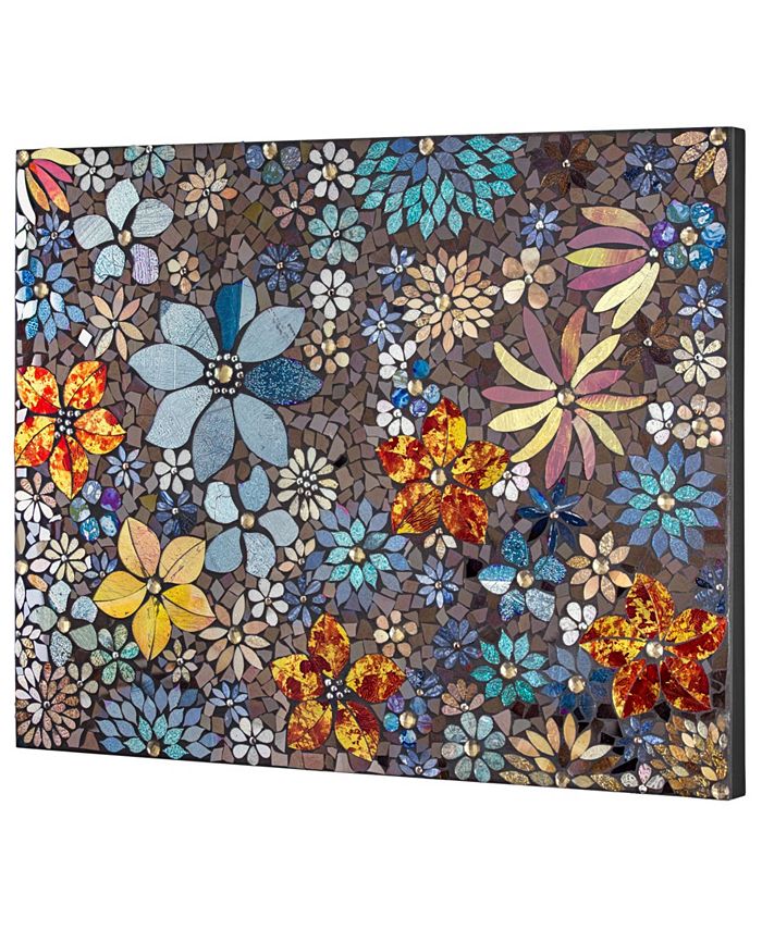 Crystal Art Gallery American Art Decor Floral Crushed Glass Mosaic Wall