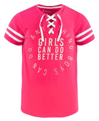 Ideology - Big Girls Lace-Up Better-Print T-Shirt
