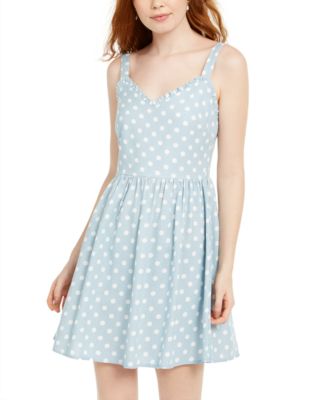 Rosie Harlow - Juniors' Polka-Dot Fit & Flare Dress