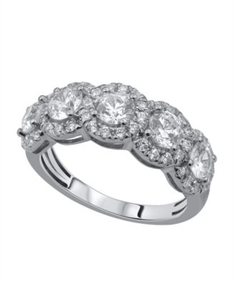 5 stone halo diamond band