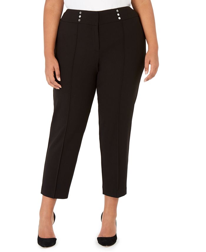Kasper Plus Size Button-Detail Dress Pants - Macy's