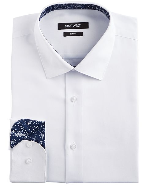 Nine West Men S Slim Fit Wrinkle Free Performance Stretch Solid