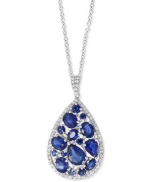 image of Effy Sapphire (3-7/8 ct. t.w.) & Diamond (1/4 ct. t.w.) 18
