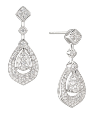 image of 3/4 ct. t.w. Round Shape Diamond Drop Earring in 14k White Gold