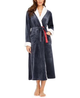 Sesoire - Faux-Fur-Trim Long French Fleece Robe