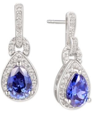 image of Tanzanite (1-1/4 ct. t.w.) & Diamond (1/3 ct. t.w.) Drop Earrings in 14k White Gold