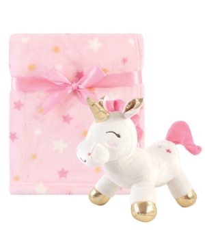 Luvable Friends Baby Girl Plush Blanket and Toy