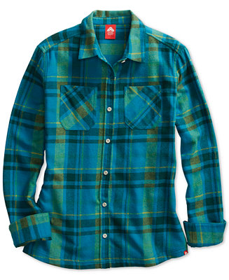 Macy's EMS® Women's Timber Fitted Plaid Flannel Shirt - Macy's