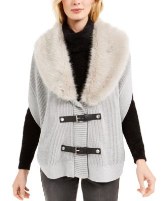 michael kors fur poncho