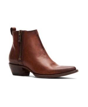 Frye Sacha Side Zip Moto Leather Booties Women's Shoes In Light Brown