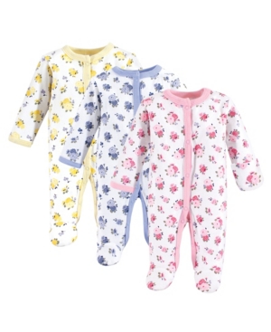 image of Luvable Friends Baby Girl Preemie Sleep and Play, 3-Pack