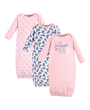 Yoga Sprout Baby Girl Cotton Gowns 3-Pack