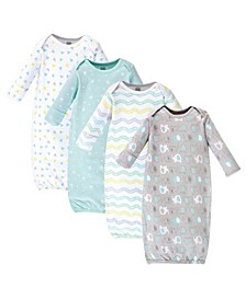 Baby Girl Cotton Gowns, 4-Pack