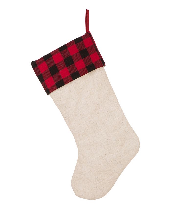 Glitzhome LED Embroidered Linen Christmas Stocking - Dog - Macy's