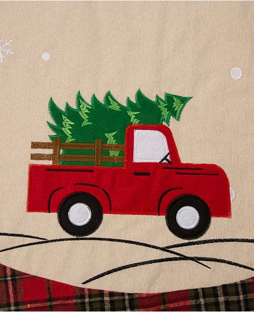 Glitzhome Fabric Christmas Tree Skirt Red Truck Reviews All
