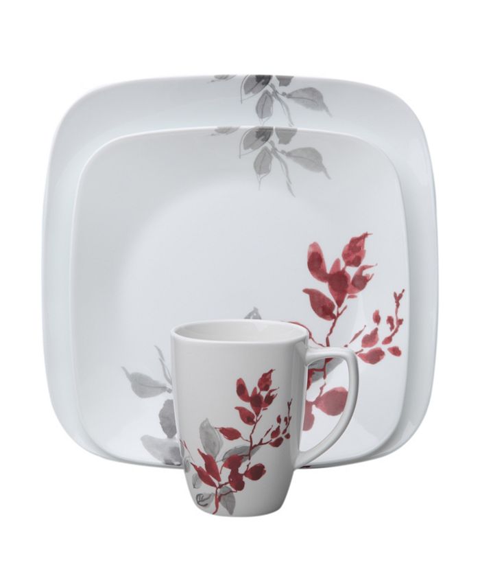Corelle Kyoto Leaves Square 16Pc. Set, Service for 4 Macy's