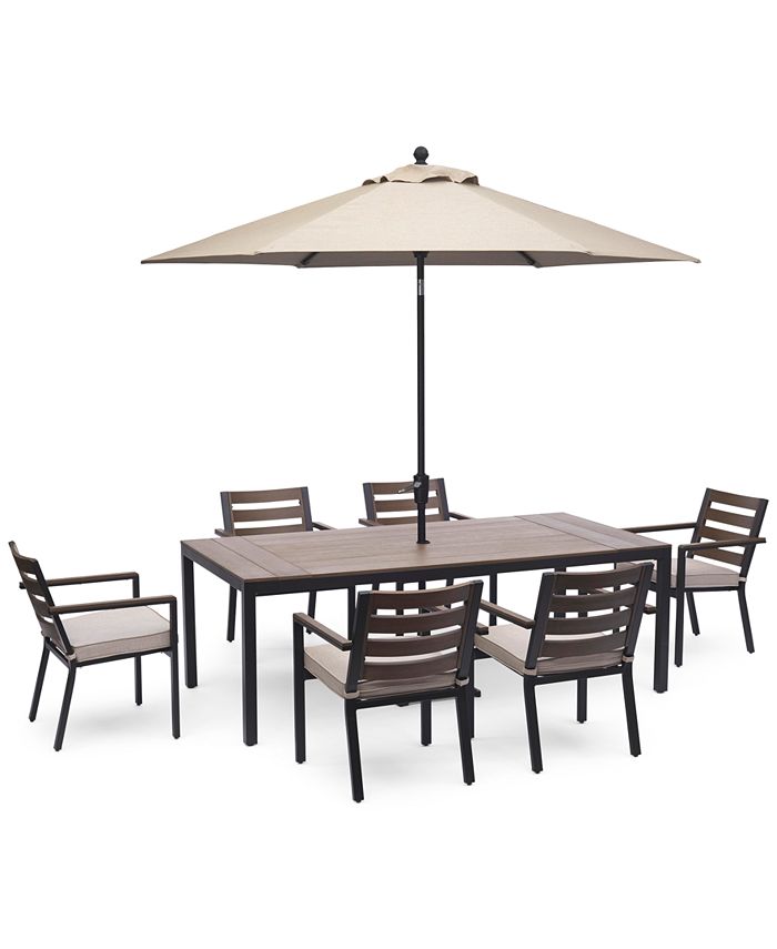 Verwachten Melancholie onwettig Agio Stockholm Outdoor Aluminum 7-Pc. Dining Set (84" x 42" Rectangle  Dining Table & 6 Dining Chairs) with Outdoor Cushions, Created for Macy's &  Reviews - Furniture - Macy's