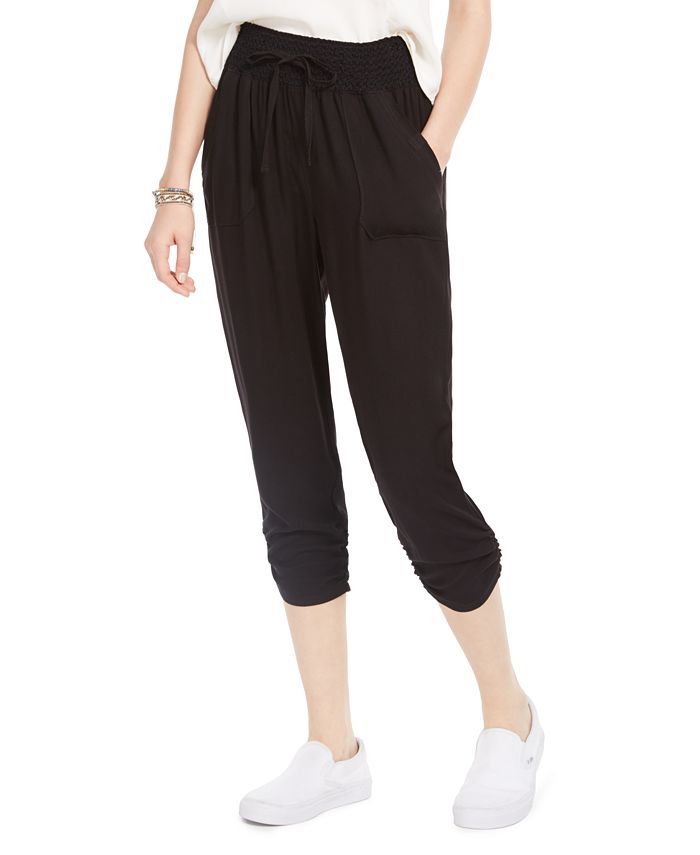 Rewash Juniors' Ruched Cropped Soft Pants Macy's