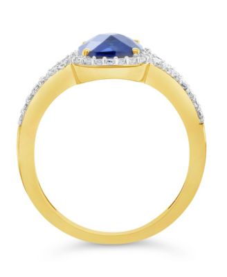 Lab-Grown Sapphire (2 ct. t.w.) and Lab-Grown White Sapphire (1/4 ct. t.w.) Ring in 10k Yellow Gold
