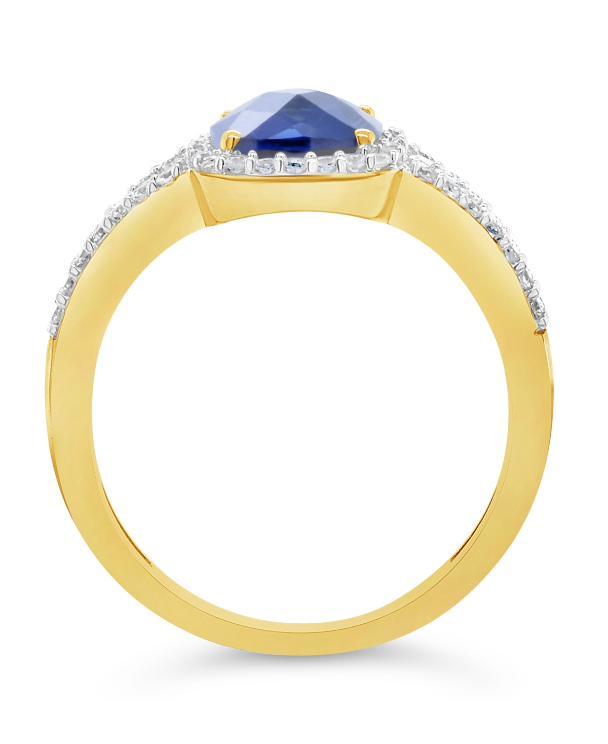 Lab-Grown Sapphire (2 ct. t.w.) and White (1/4 Ring 10k Yellow Gold